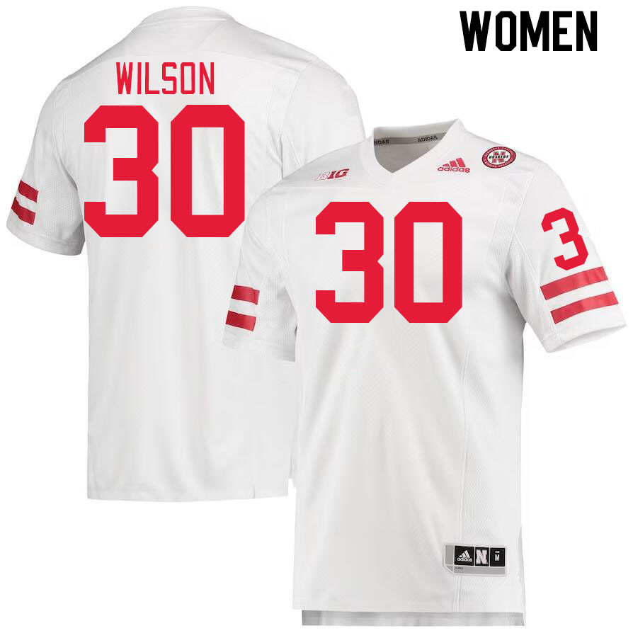 Women #30 Cooper Wilson Nebraska Cornhuskers College Football Jerseys Stitched Sale-White - Click Image to Close